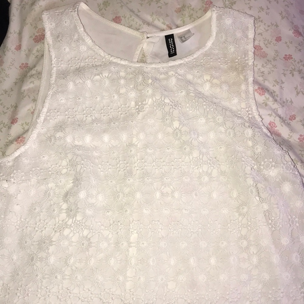 white laced top